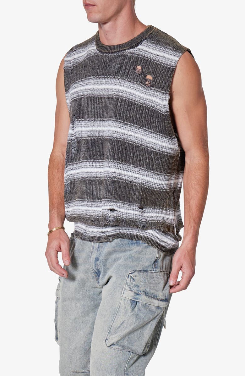 mnml Detroyed Sleeveless T-Shirt, Alternate, color, Black/ White