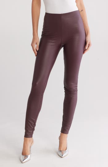 Good American Better Than Faux Leather Leggings In Malbec