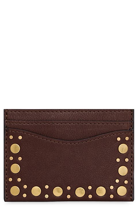 Noemie Stud Leather Card Case (Nordstrom Exclusive)