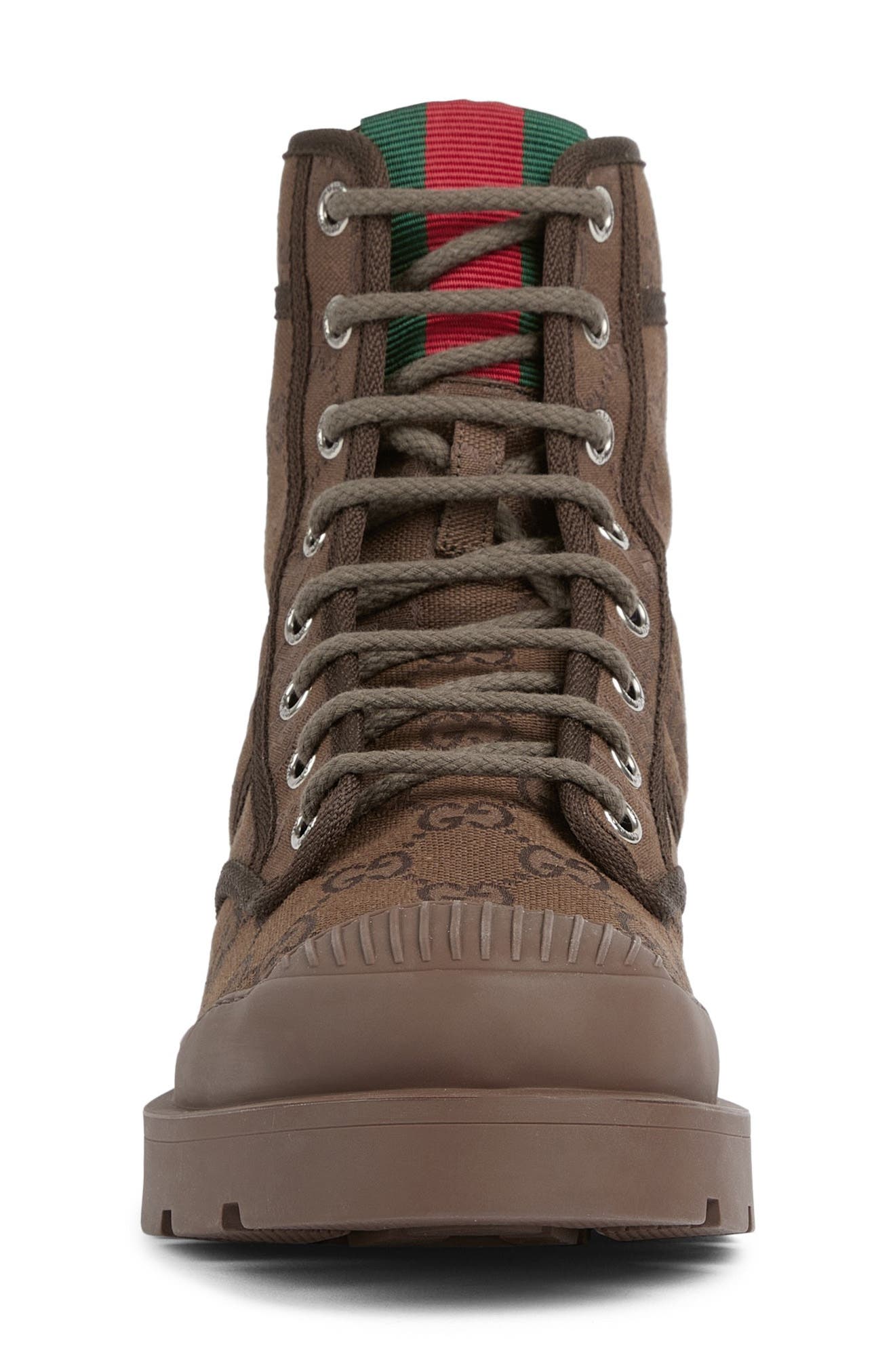 Gucci New Sherlin Combat Boot, Alternate, color, Dark Brown