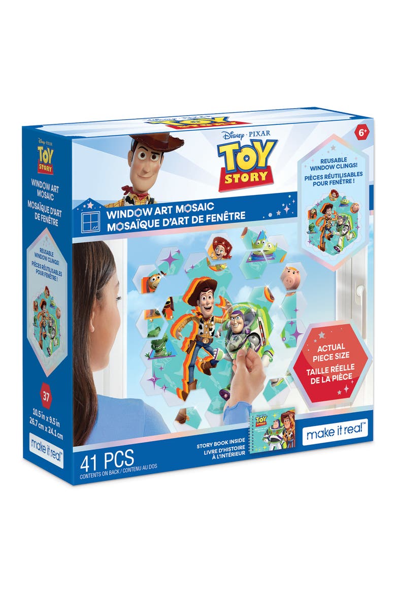 The Toy Story 41 Piece Window Art Mosaic Clings, Main, color, Multicolored