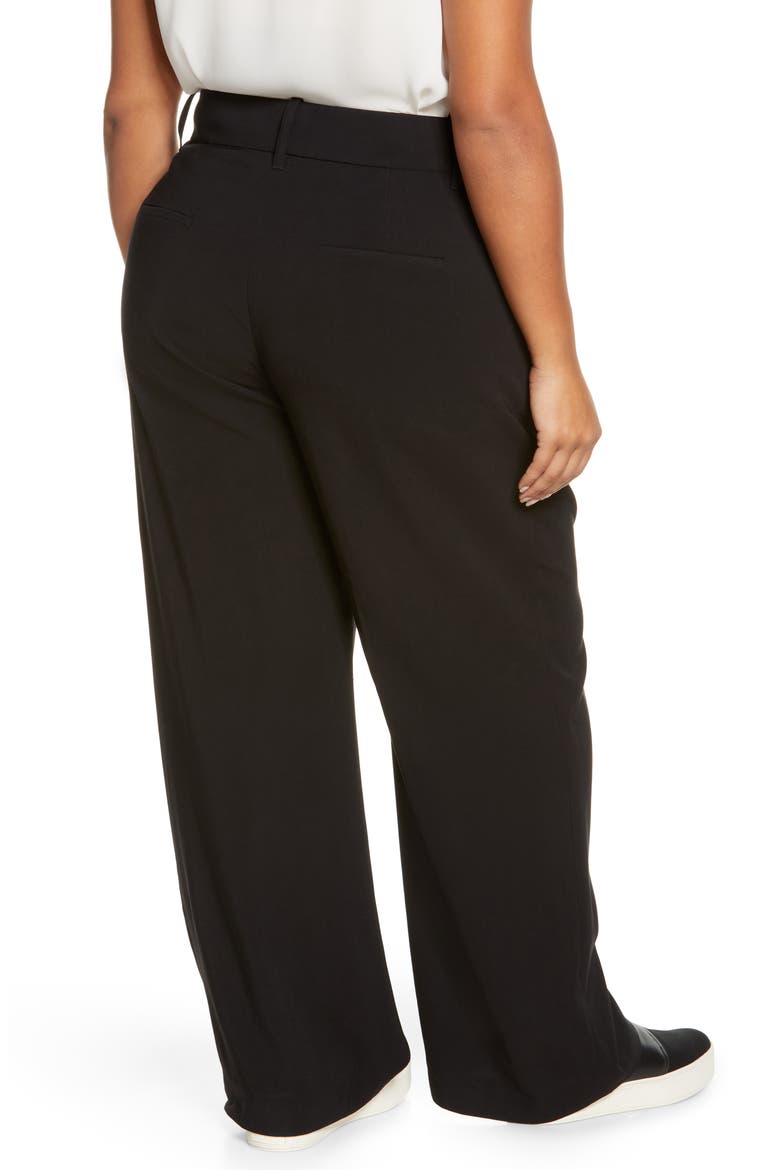 Pleat High Waist Pants, Alternate, color, BLACK