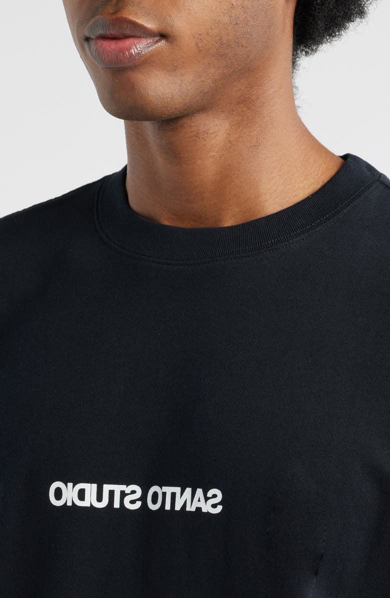 SANTO STUDIO Reverse Logo Graphic T-Shirt, Alternate, color, Black