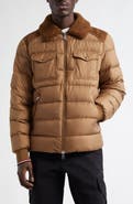 Moncler Jafferau Down Jacket with Genuine Shearling Collar