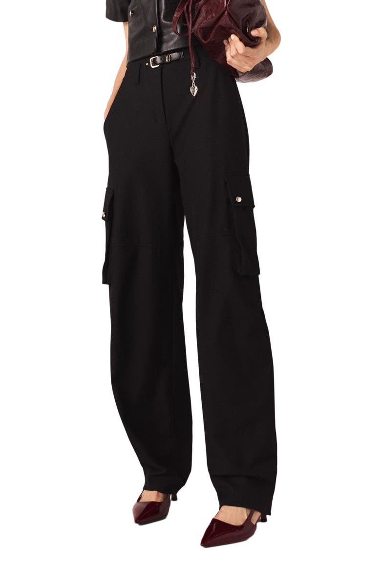 maje Cargo trousers, Alternate, color, Black