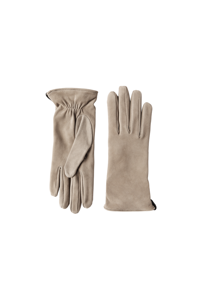 Suede gloves with monili, Alternate, color, Beige