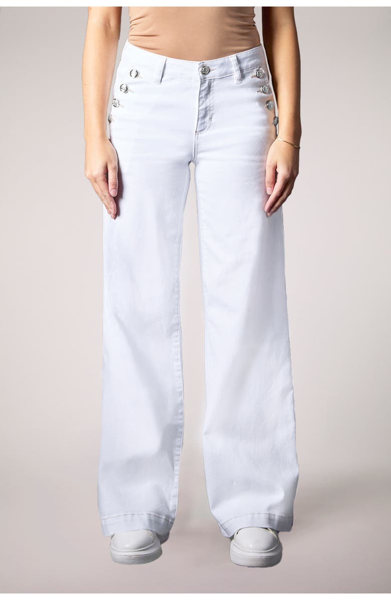 BLUE REVIVAL Ariana Mid Rise Wide Leg Jeans, Main, color, White