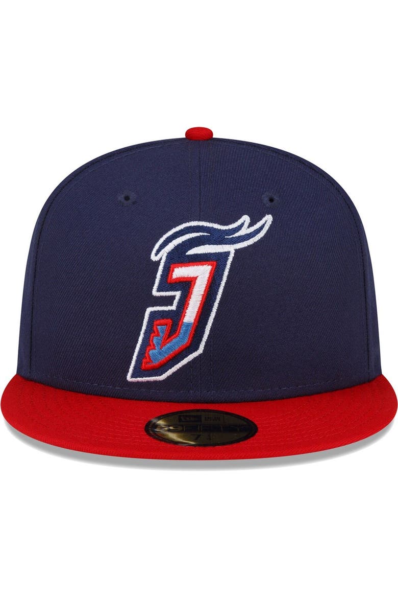 Men's New Era Navy Jacksonville Jumbo Shrimp Authentic Collection Alternate Logo 59FIFTY Fitted Hat, Alternate, color, Navy