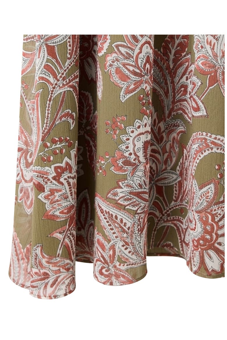Floral Texture Long Sleeve Maxi Dress, Alternate, color, GREEN