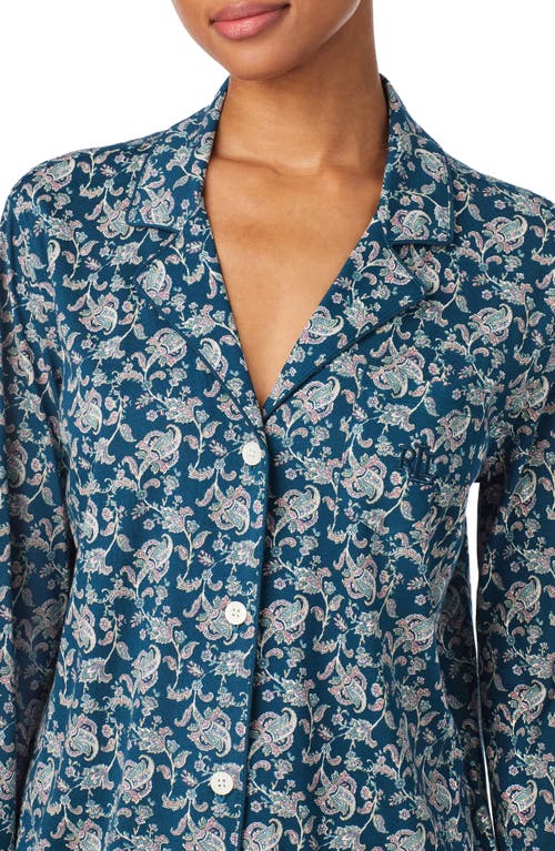 Ralph Lauren Lauren  Print Cotton Blend Pajamas In Blue