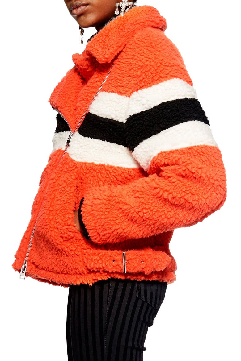 Spice Biker Jacket, Alternate, color, ORANGE MULTI