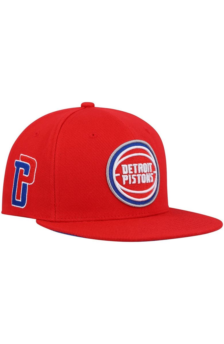 Mitchell & Ness Men's Mitchell & Ness Red Detroit Pistons Core Side Snapback Hat, Main, color,