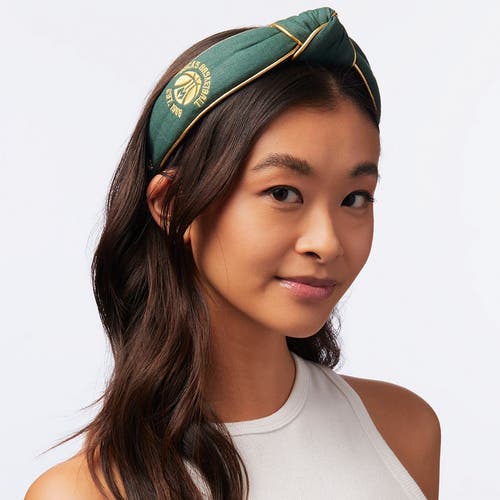 Lele Sadoughi Nba Milwaukee Bucks Embroidered Headband In Green