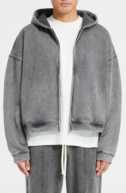 Initial Oversize Full Zip Hoodie