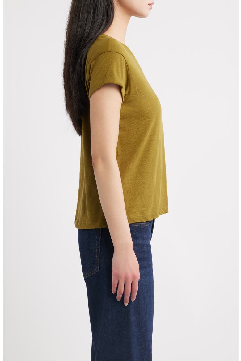 Anna Cotton T-Shirt, Alternate, color, KHAKI GREEN