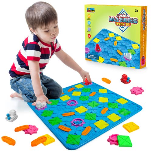 Power Your Fun Jumbo Maze Builder Track Set- 46pc in Blue  product