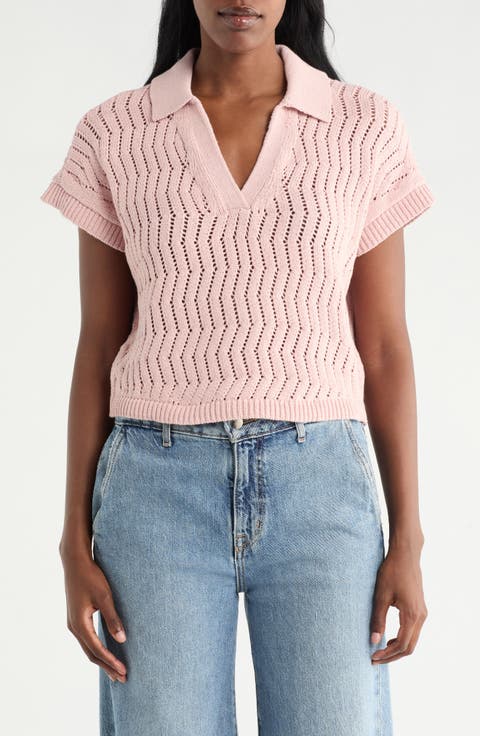 V-Neck Polo Sweater