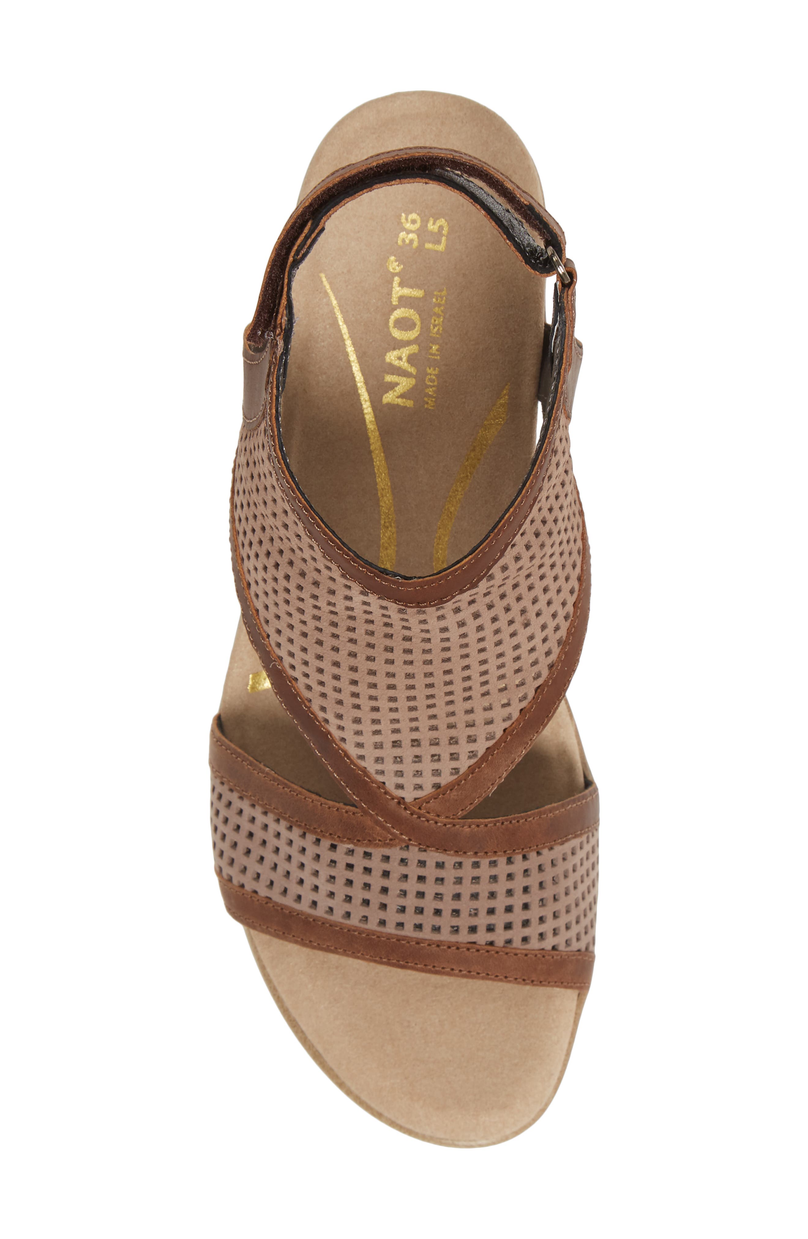 Destiny Sandal, Alternate, color, STONE NUBUCK/ SADDLE LEATHER