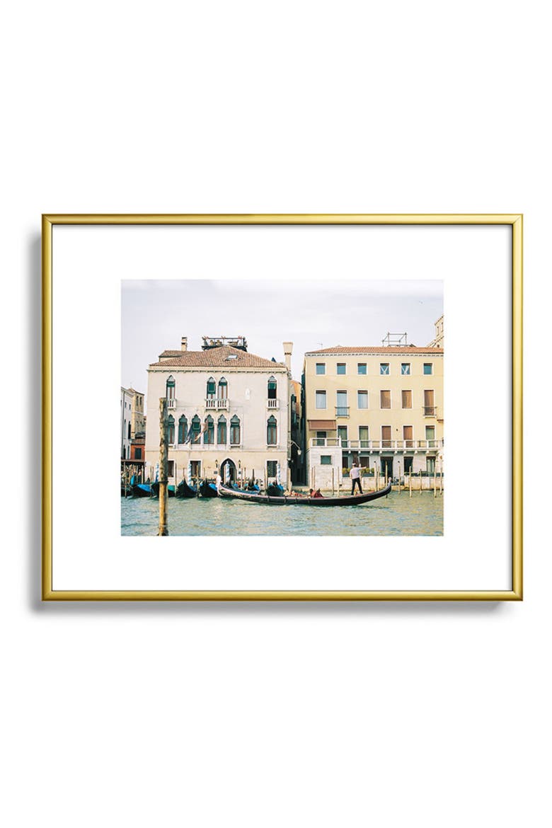 Gondola in the Canals of Venice Framed Art Prin, Main, color, GOLDEN TONES