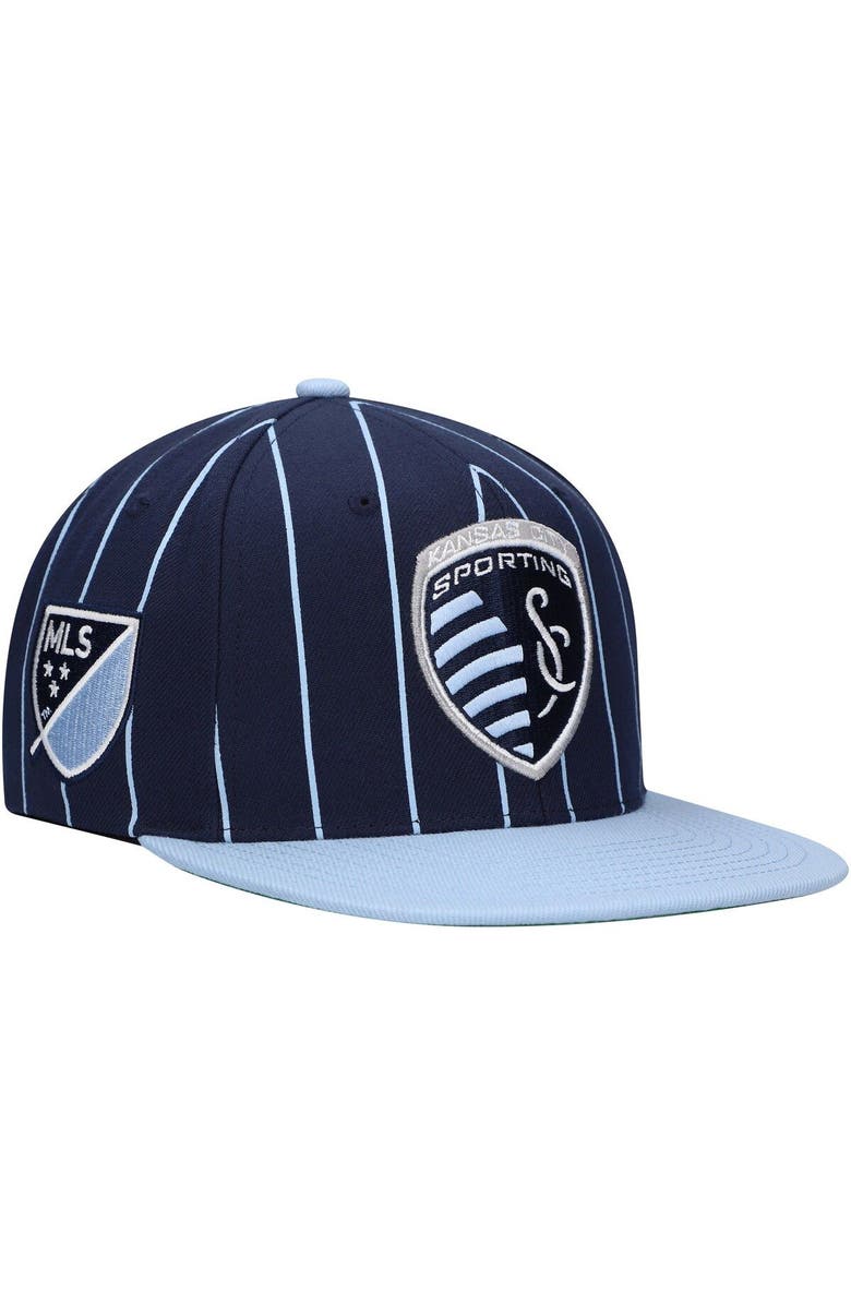 Mitchell & Ness Men's Mitchell & Ness Navy Sporting Kansas City Team Pin Snapback Hat, Main, color, Navy
