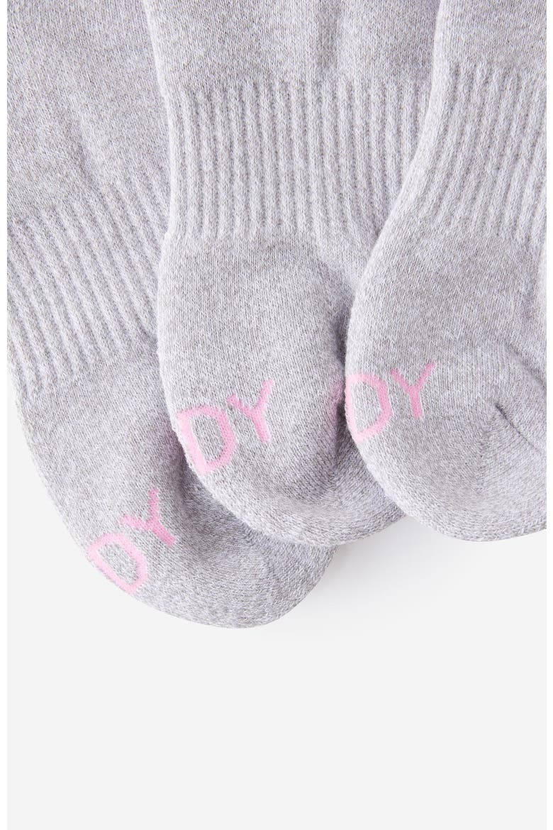 Women's Active Body Qtr Crew Sock 3Pk, Alternate, color, Grey Marle