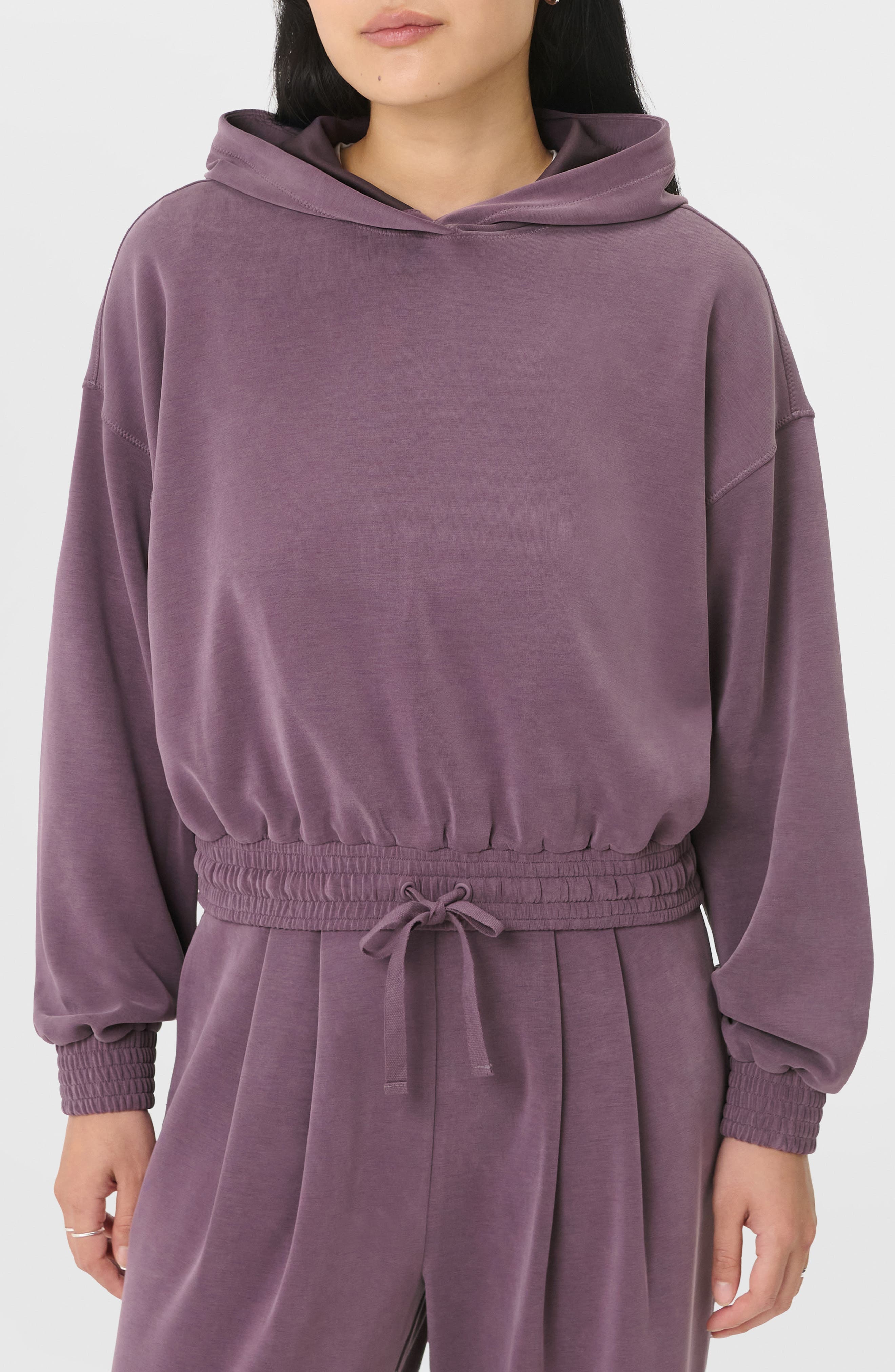 Sweaty Betty Sand Wash Cloud Weight Crop Hoodie