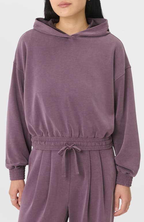 Sweaty Betty Sand Wash Cloud Weight Crop Hoodie In Purple