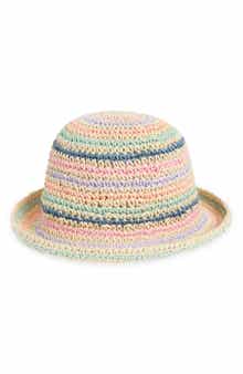 Capelli New York Kids' Stripe Straw Bucket Hat