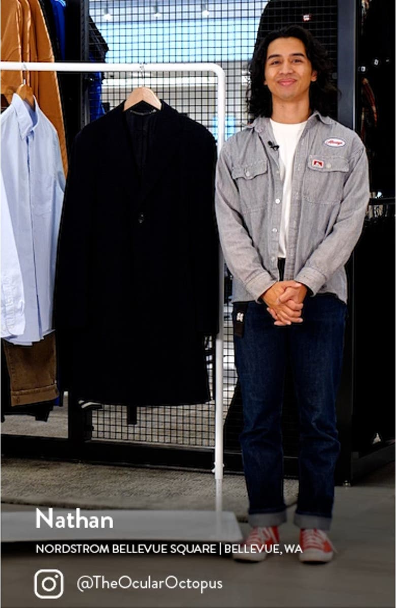 Kei Trim Fit Check Wool & Cashmere Topcoat, sales video thumbnail