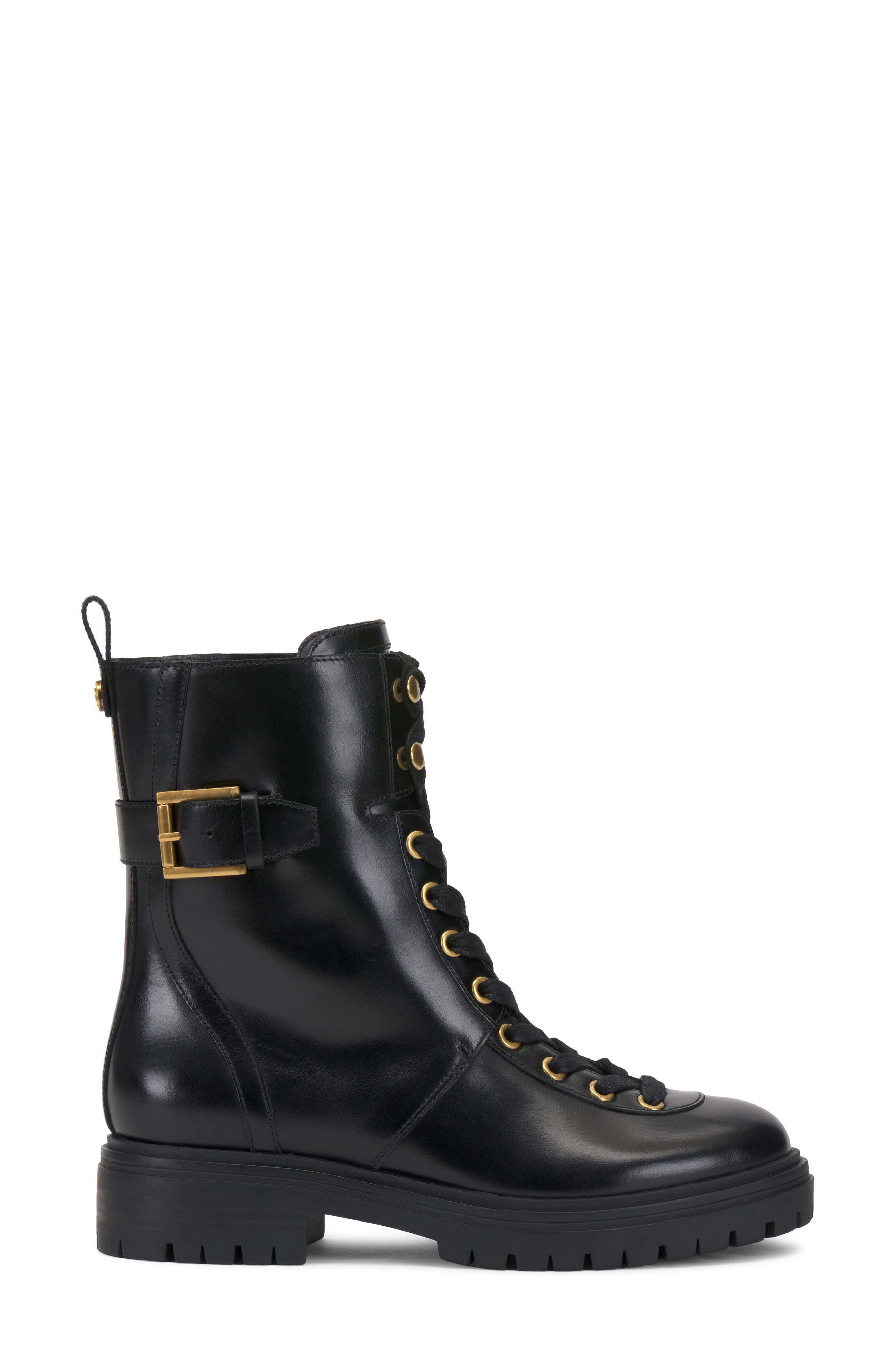 Becinda Leather Combat Boot, Alternate, color, BLACK