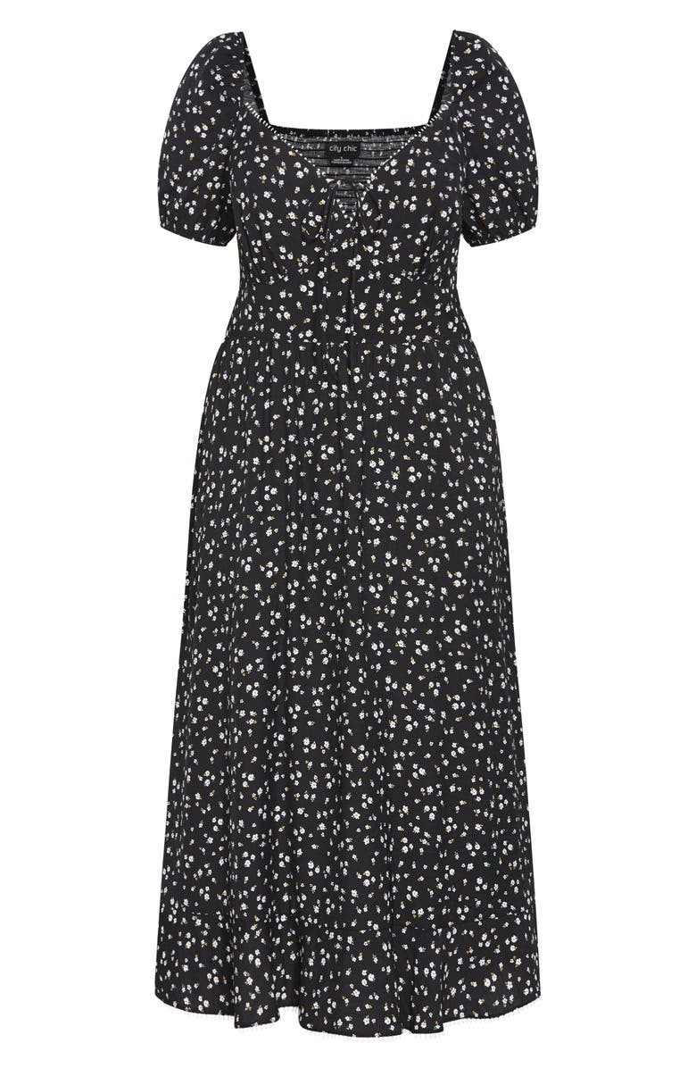 City Chic Dress Sky Floral Midi Dress, Alternate, color,