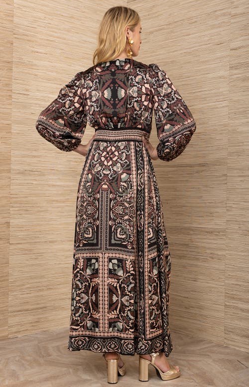 Hale Bob Amaris Charmeuse Dress In Brown