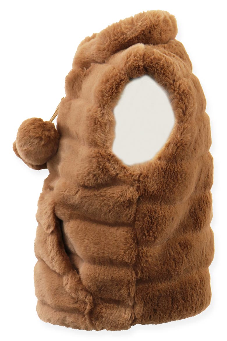 Faux Fur Zip Front Vest, Alternate, color, CHOCOLATE