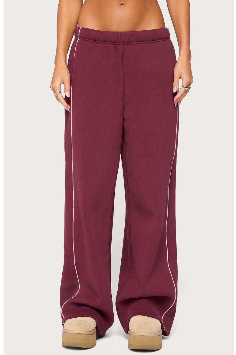 Autumn Wide Leg Sweatpants, Main, color, BURGUNDY