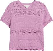Treasure & Bond Pointelle Cotton Crewneck Sweater