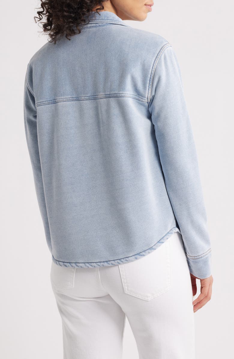 beachlunchlounge Pacey Knit Button-Up Shirt, Alternate, color, Denim Blue Wash