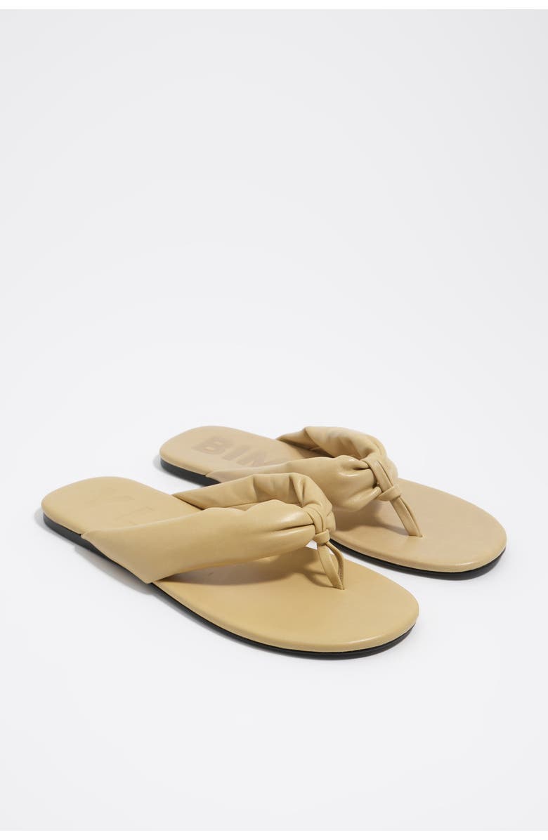 Bimba y Lola Leather Tubular Flat Sandal, Alternate, color, Ochre