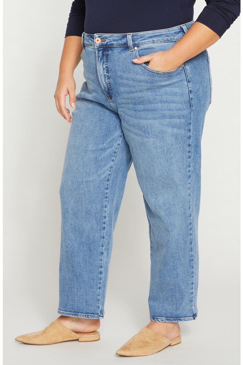 Etta High Waist Ankle Straight Leg Jeans, Alternate, color, DISTRESSED WASHED INDIGO BLUE