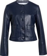 Veronica Beard Andrea Lambskin Leather Jacket