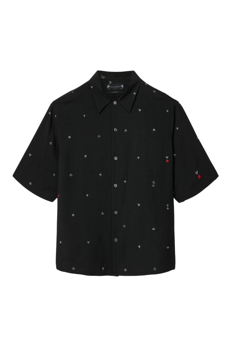 Cardsuit Camp Shirt, Alternate, color, BLACK