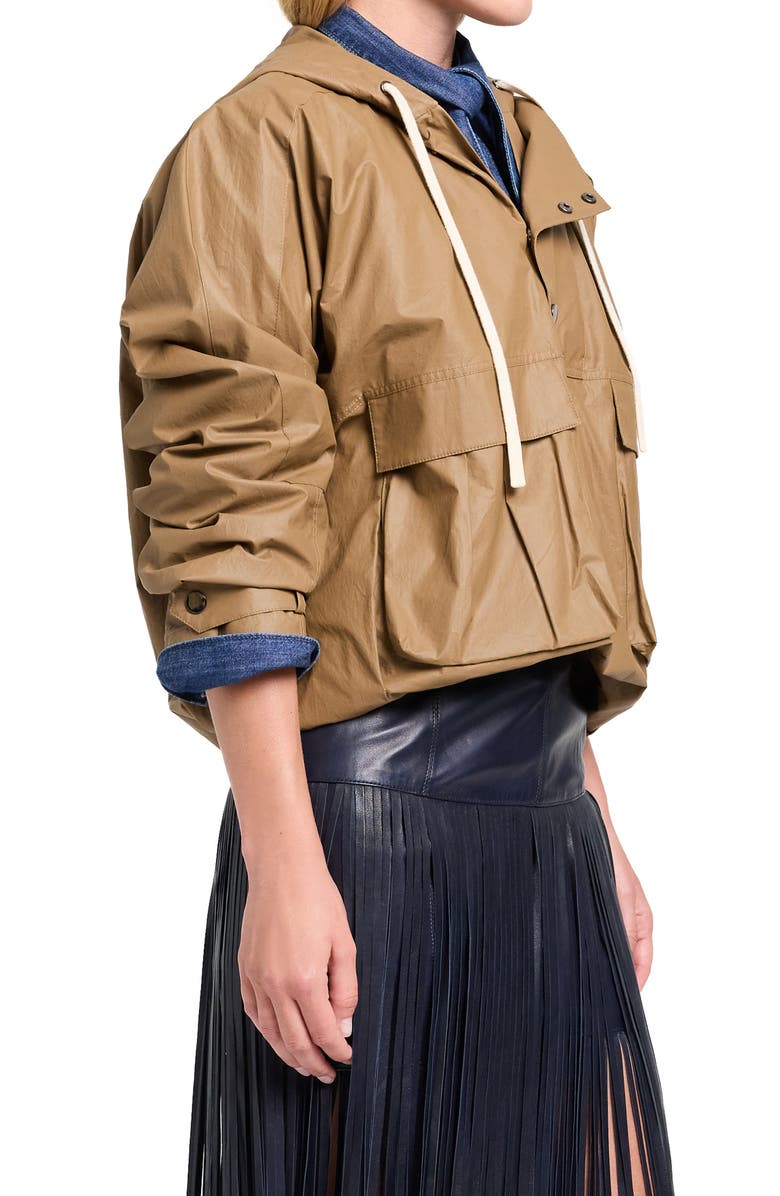 TWP Rain Check Water Repellent Hooded Anorak, Alternate, color, Ermine