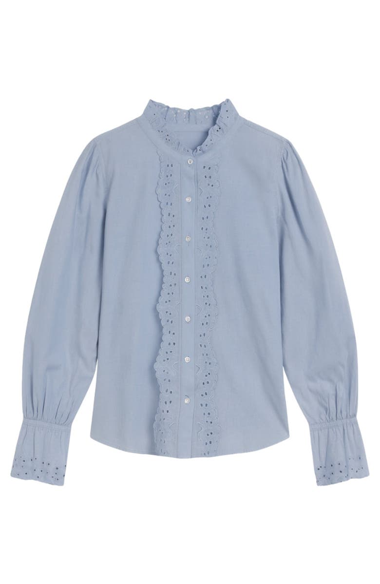 Rebecca Taylor Lorelai Embroidered Shirt, Alternate, color, Chambray
