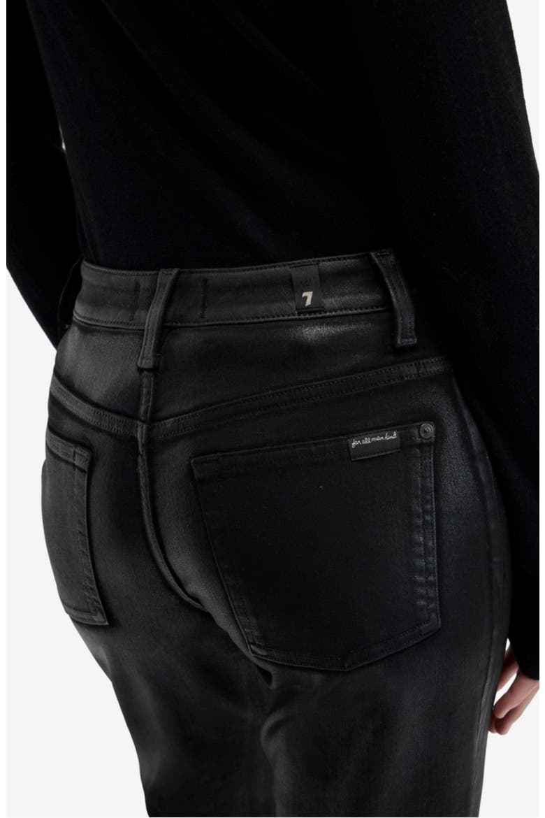Calie Coated Mid Rise Straight Leg Jeans, Alternate, color, COATED BLACK