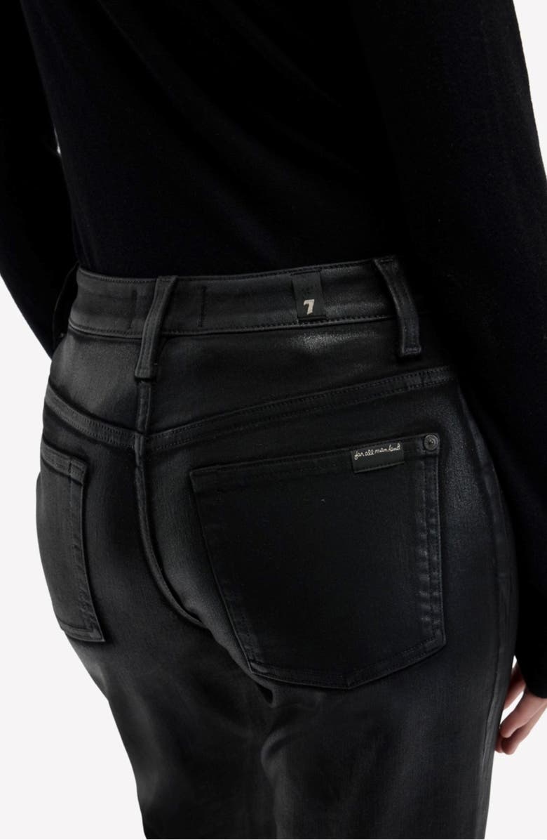Seven Calie Coated Mid Rise Straight Leg Jeans, Alternate, color, Coated Black