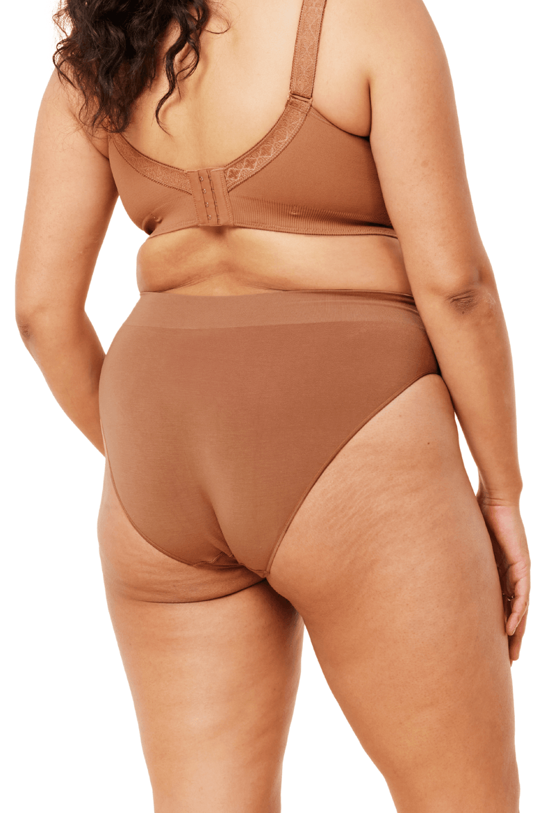 Basic Seamless Bikini Brief, Alternate, color, Clay