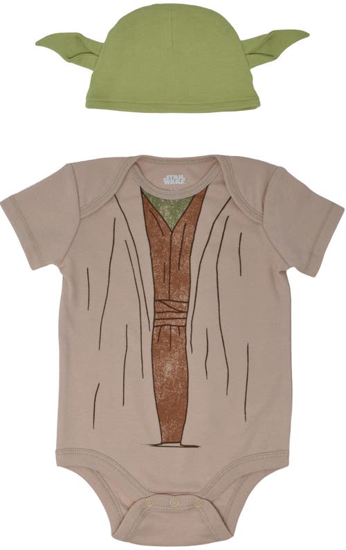 Star Wars Yoda Cosplay Bodysuit and Hat Set in Yoda Olive Green at Nordstrom, Size 0-3M