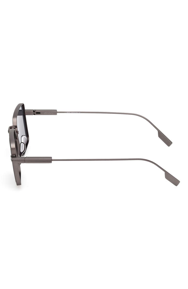 ZEGNA 56mm Rectangular Polarized Sunglasses, Alternate, color,