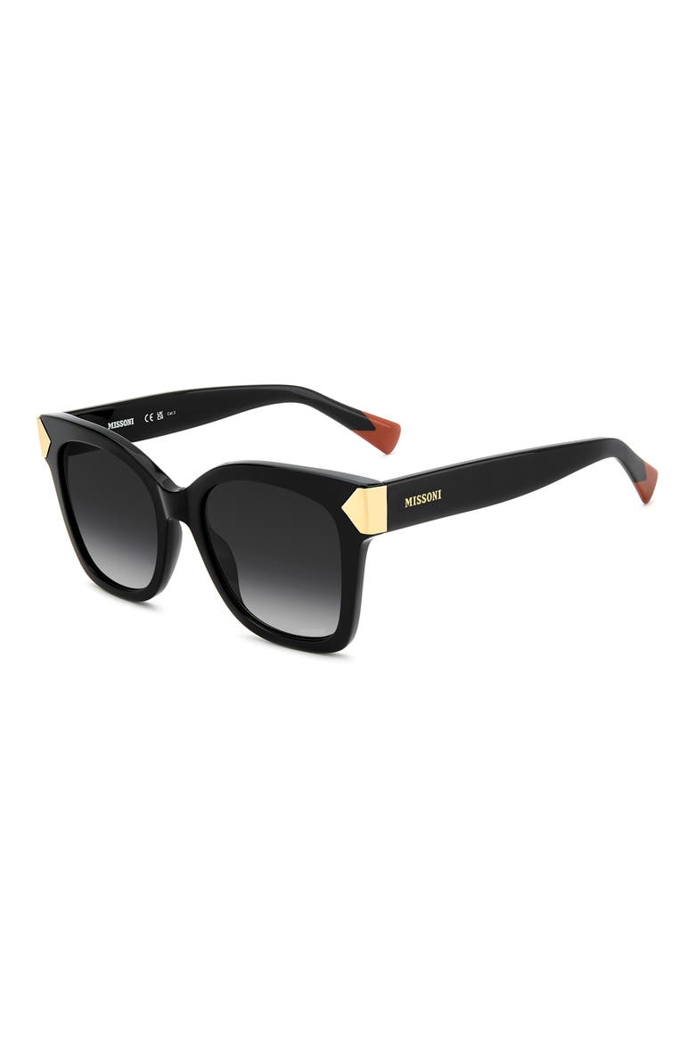 52mm Gradient Square Sunglasses, Alternate, color, BLACK/ DARK GREY SF