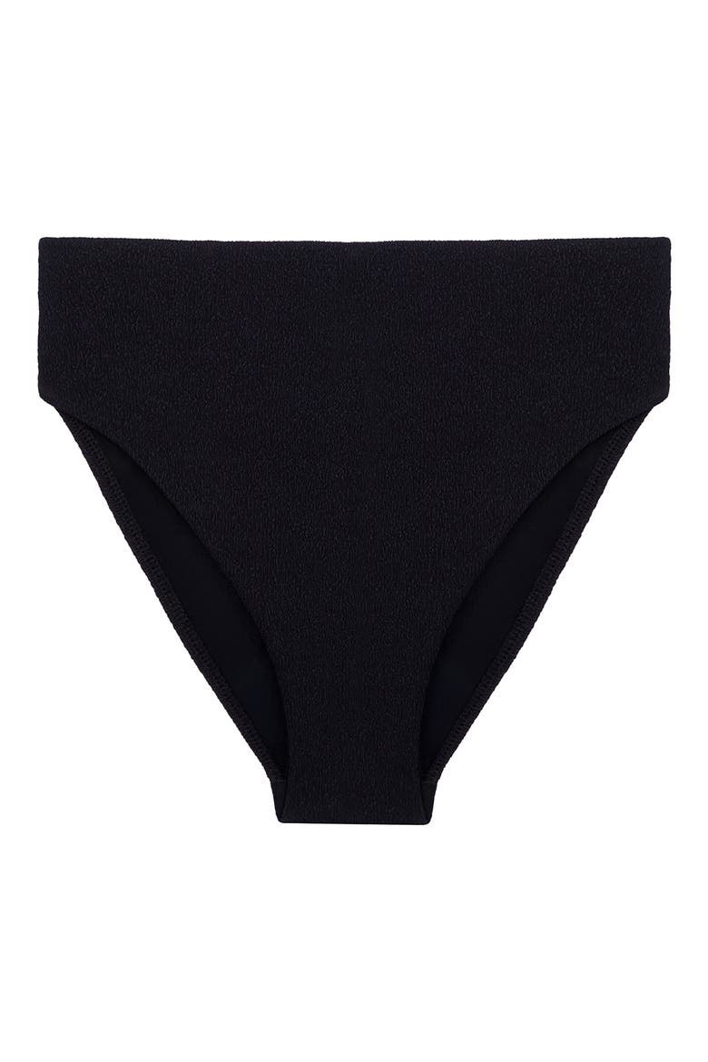 Bela Hot High Waist Bikini Bottoms, Alternate, color, BLACK