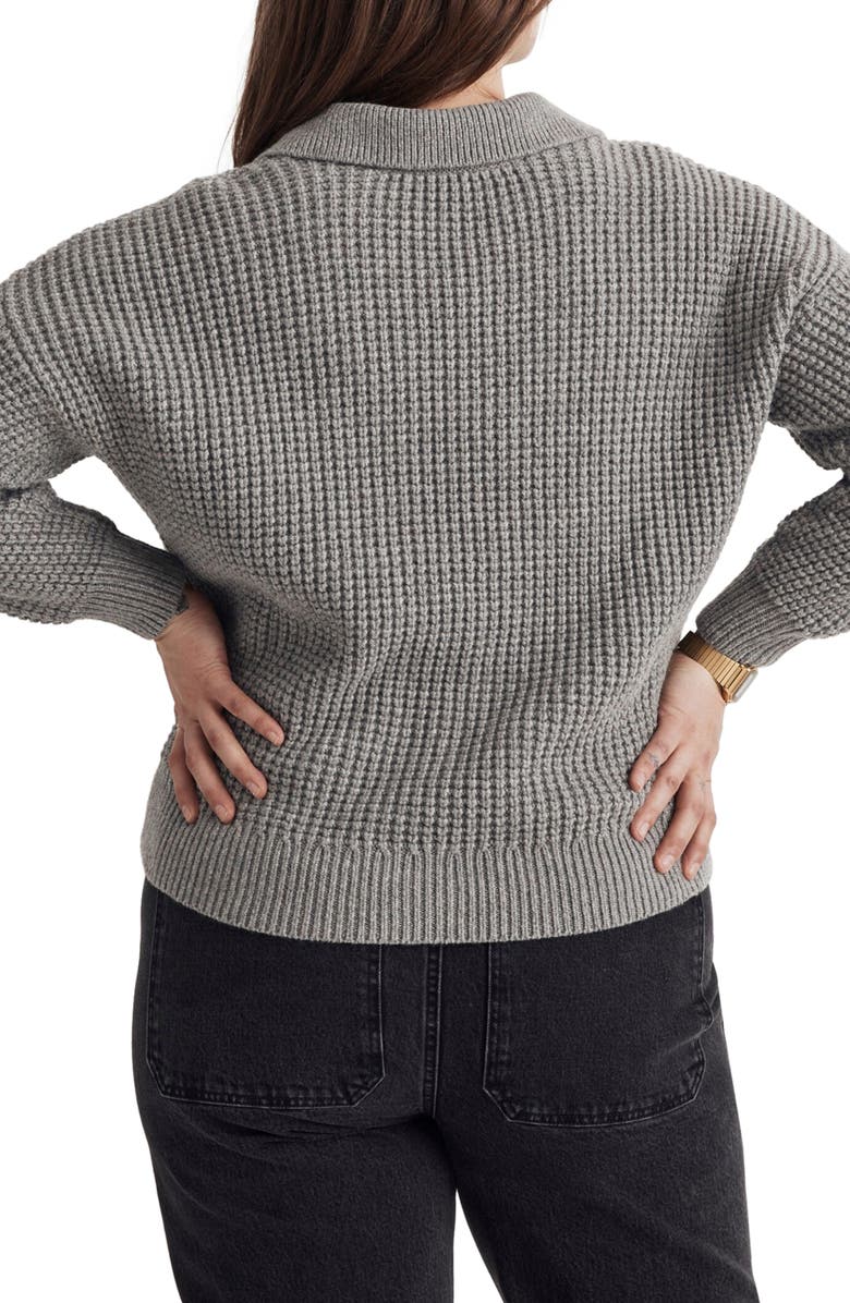 Madewell Waffle Knit Henley Sweater, Alternate, color,